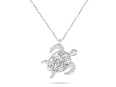 Brilio Silver Stříbrný náhrdelník Mořská želva s čirými zirkony NCL162W