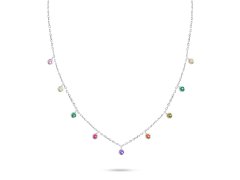 Brilio Silver Stříbrný náhrdelník s barevnými zirkony NCL60W