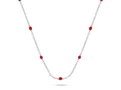 Brilio Silver Stříbrný náhrdelník s červenými kuličkami NCL112WR