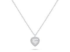 Brilio Silver Stříbrný náhrdelník Srdce s čirým zirkonem NCL158W