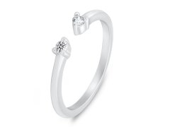 Brilio Silver Stříbrný otevřený prsten s&nbsp;čirými zirkony RI123W 60 mm