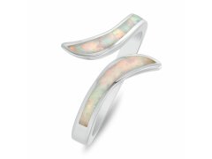 Brilio Silver Stříbrný otevřený prsten se syntetickým opálem RI155W 50 mm