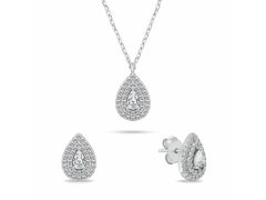 Brilio Silver Stříbrný set šperků se zirkony Tear Drop SET284W (náhrdelník, náušnice)