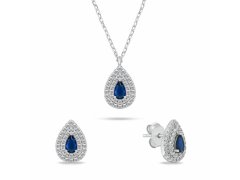 Brilio Silver Stříbrný set šperků se zirkony Tear Drop SET284WB (náhrdelník, náušnice)