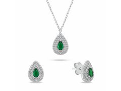 Brilio Silver Stříbrný set šperků se zirkony Tear Drop SET284WG (náhrdelník, náušnice)