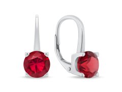 Brilio Silver Stylové stříbrné náušnice s&nbsp;rudými zirkony EA130WR