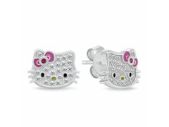 Brilio Silver Třpytivé stříbrné náušnice Hello Kitty EA1212W
