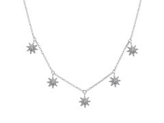 Brilio Silver Třpytivý stříbrný náhrdelník s čirými zirkony NCL14W