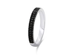 Brilio Silver Třpytivý stříbrný prsten s černými zirkony RI058W 54 mm
