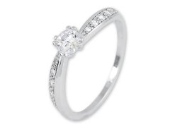 Brilio Třpytivý prsten z bílého zlata s krystaly 229 001 00830 07 51 mm