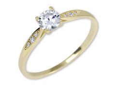 Brilio Zlatý zásnubní prsten s krystaly 229 001 00809 49 mm