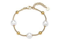 Brosway Dámský pozlacený náramek s&nbsp;umělými perlami Perfect BPC57