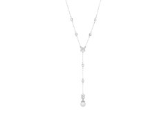 Brosway Úchvatný stříbrný náhrdelník se zirkony a&nbsp;perlami Infinite White Fancy FIW170