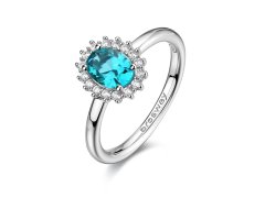 Brosway Elegantní stříbrný prsten Fancy Aqua Green FAG20 54 mm