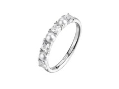 Brosway Krásný stříbrný prsten se zirkony a&nbsp;perlami Fancy Infinite White FIW178 54 mm