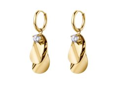 Brosway Moderní pozlacené náušnice s&nbsp;krystalem 2v1 Bloom BOM22