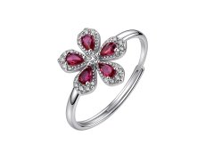 Brosway Nastavitelný květinový prsten Fancy Passion Ruby FPR153