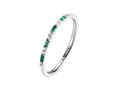Brosway Něžný stříbrný prsten se zirkony Fancy Life Green FLG149 54 mm