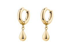 Brosway Pozlacené kruhové náušnice s přívěsky Tear Drop Perfect BPC45