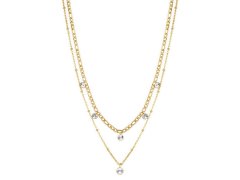 Brosway Pozlacený dvojitý náhrdelník s krystaly Symphonia BYM82