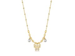 Brosway Půvabný pozlacený náhrdelník Motýlek Chakra BHKN166