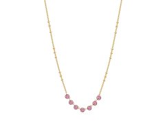 Brosway Půvabný pozlacený náhrdelník s růžovými krystaly Symphonia BYM138