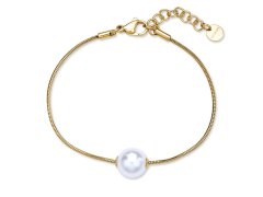 Brosway Půvabný pozlacený náramek se syntetickou perlou Perfect BPC53