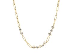 Brosway Slušivý pozlacený náhrdelník s čirými krystaly Emphasis BEH06