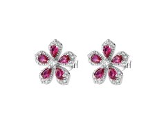 Brosway Stříbrné pecky Květina Fancy Passion Ruby FPR148