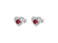 Brosway Stříbrné srdíčkové náušnice Fancy Passion Ruby FPR145