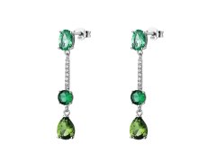 Brosway Stříbrné visací náušnice se zelenými zirkony Freedom Life Green FLG152