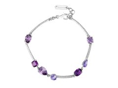 Brosway Stříbrný náramek s&nbsp;fialovými kubickými zirkony Fancy Magic Purple FMP132