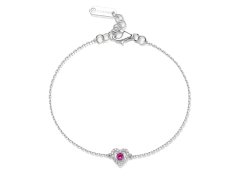 Brosway Stříbrný náramek Srdíčko se zirkony Passion Ruby Fancy FPR129