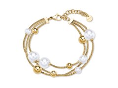 Brosway Trojitý pozlacený náramek s&nbsp;perličkami Perfect BPC59
