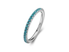 Brosway Třpytivý stříbrný prsten Fancy Aqua Green FAG21 50 mm