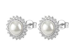 Brosway Úchvatné stříbrné náušnice s perlou Fancy Infinite White FIW146