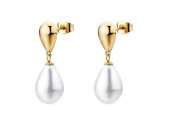 Brosway Visací pozlacené náušnice se syntetickou perlou Perfect BPC75