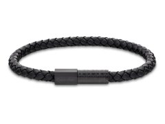 Calvin Klein Černý kožený náramek Industrial Facets 35100088