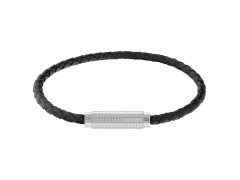 Calvin Klein Černý kožený náramek pro muže Modern Grid 35000582