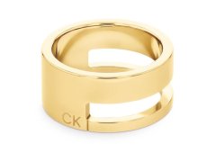 Calvin Klein Dámský pozlacený prsten Geometric Essentials 35000679 54 mm