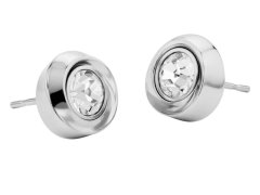 Calvin Klein Luxusní ocelové náušnice s&nbsp;krystaly Twisted Bezel Solitaire 35000771