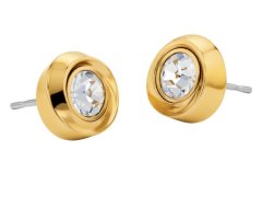 Calvin Klein Luxusní pozlacené náušnice s&nbsp;krystaly Twisted Bezel Solitaire 35000772