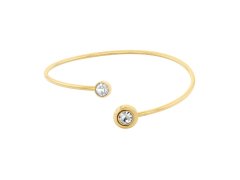 Calvin Klein Moderní pevný otevřený náramek s krystaly Twisted Bezel Solitaire 35000774