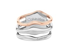 Calvin Klein Módní dámský bicolor prsten z oceli CK Wavy 35000651 58 mm