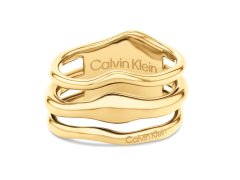 Calvin Klein Módní dámský prsten z pozlacené oceli CK Wavy 35000723 58 mm