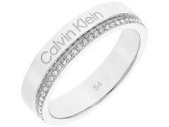 Calvin Klein Ocelový prsten s krystaly Minimal Linear 35000200 56 mm