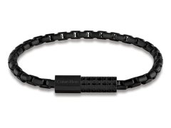 Calvin Klein Pánský černý náramek z&nbsp;oceli Contoured Barrel 35100096