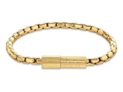 Calvin Klein Pánský náramek z&nbsp;pozlacené oceli Contoured Barrel 35100095