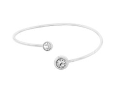 Calvin Klein Pevný otevřený náramek s krystaly Twisted Bezel Solitaire 35000773