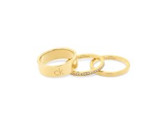 Calvin Klein Pozlacená souprava ocelových prstenů CK Trio 35000795 54 mm